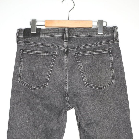 Everlane Straight Jeans Stretch Mid Rise Slim Grey Faded Black Casual Classic 29 - Picture 4 of 8
